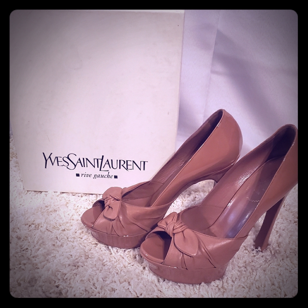 YSL Palais Nude Platform Pump size 9.5